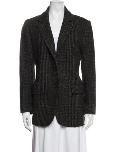 Pre-owned Rouje Wool Tweed Pattern Blazer In Black