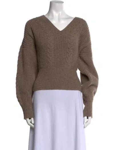 Pre-owned Rouje Wool V-neck Sweater In Brown