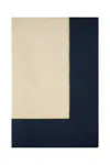 Roumélie Orientale Beige & Navy Blue With Gold Embroidered, Timeless Tablecloth , Midday Magic Tablecloth In Blue