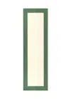 Roumélie Orientale Forest Charm Green & Beige Fabric Runner With Gold Embroidery In Green