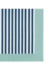 Roumélie Orientale Gala Stripe Series - Navy Blue Striped Tablecloth With Blue Border In Blue
