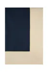 Roumélie Orientale Navy Blue & Beige With Gold Embroidered, Midnight Shine Tablecloth In Blue