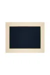 Roumélie Orientale Navy Blue & Beige With Gold Embroidered, Timeless Placemat Set Of Four -midnight Shine In Blue