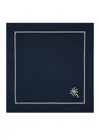 Roumélie Orientale Navy Blue Embroidered Napkin Set Of Four - Navy Palm Charm In Blue