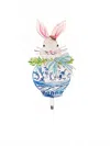 Round Top Bunny In Egg Finial In Multi In Multi