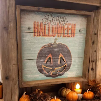 Round Top Happy Halloween Light-up Sign In Multi