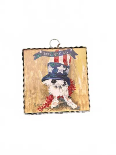 Round Top Rozie's Uncle Sam Dog Charm In Multi