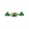 Round Top Shamrock And Rainbow Garland In Multi In Green
