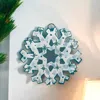 Round Top Snowflake Glittery Charm In White In Multi
