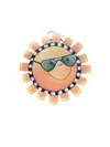 Round Top Summer Sun Charm In Multi In Brown