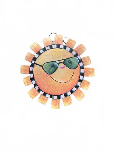 Round Top Summer Sun Charm In Multi In Brown