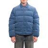 Round Two Quilted Puffer Jacket In Light Blue