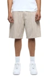 Round Two Stripe Flat Front Cotton Shorts