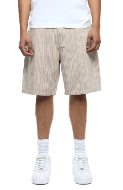 Round Two Stripe Flat Front Cotton Shorts