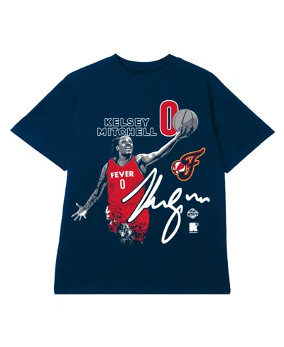 Round21 Men's And Women's Kelsey Mitchell Navy Indiana Fever Player Graphic T-shirt In Blue