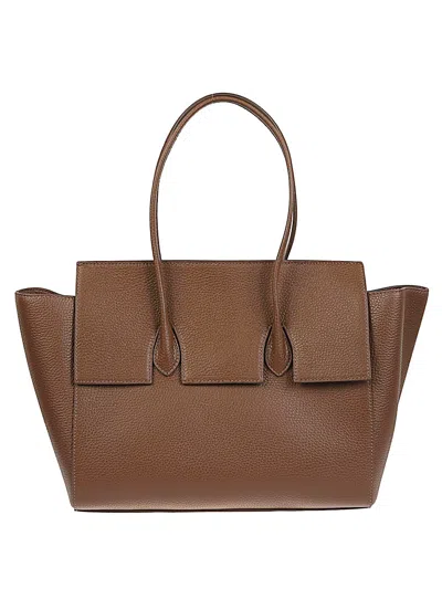 Rounn Felice Flap Leather Tote Bag In Brown