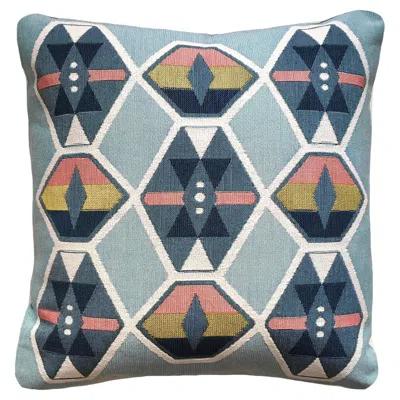 Pre-owned Rousseau Cloud Blue Geometric Pillow By Workshop/studio , Modern Design