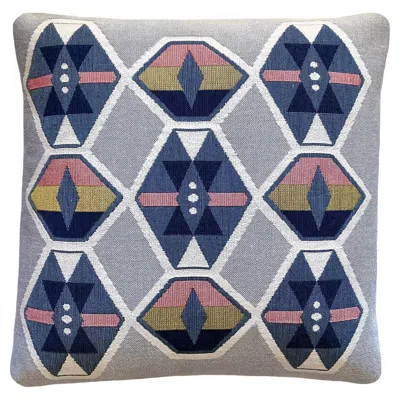 Pre-owned Rousseau Fog Gray Geometric Upholstered Pillow By Workshop/studio