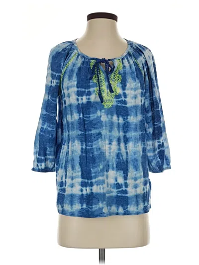Pre-owned Route 66 3/4 Sleeve Blouse In Blue