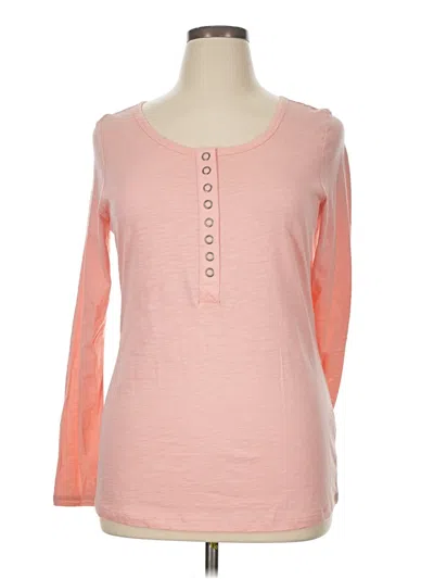 Pre-owned Route 66 Long Sleeve Henley Shirt In Pink