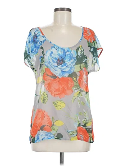 Pre-owned Route 66 Short Sleeve Blouse In Gray