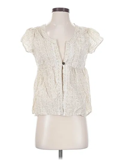 Pre-owned Route 66 Short Sleeve Blouse In Ivory