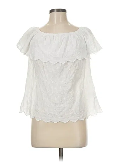Pre-owned Route 66 Short Sleeve Blouse In White