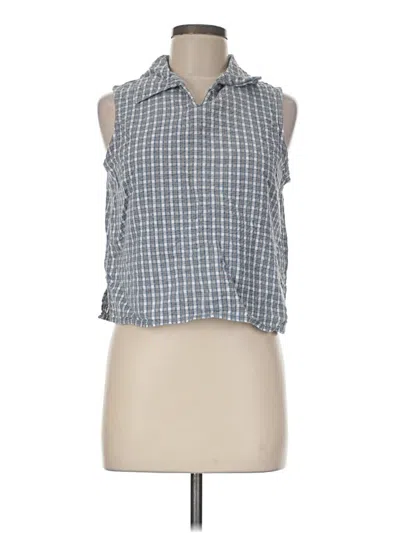 Pre-owned Route 66 Sleeveless Button Down Shirt In Gray