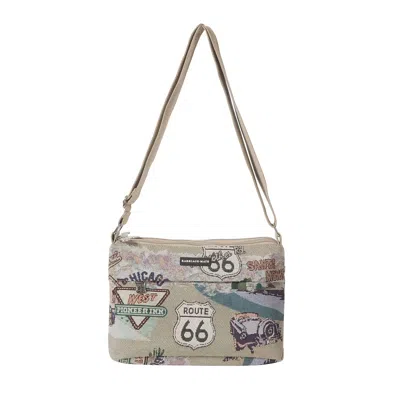 Route 66 Women's Polyester Crossbody Bag In Beige In Gray