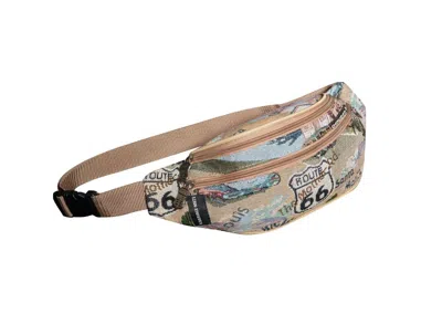 Route 66 Women's Tapestry Waist Fanny Pack Bag In Multi In Blue