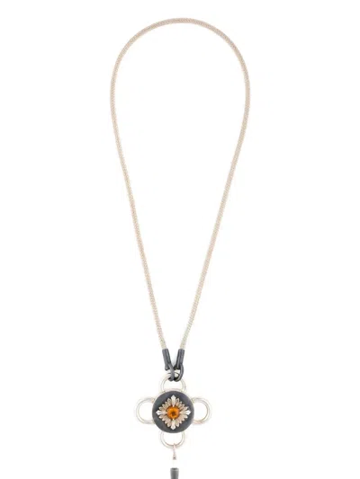 Rouvenat Bolt Silver Citrine-embellished Necklace In Multi