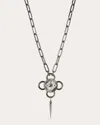 Rouvenat Women's Bolt Recycled Sterling Silver Tsavorite And Gray Spinel Pendant Necklace In Metallic