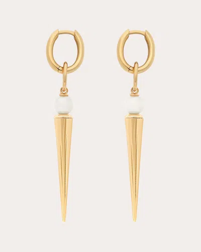 Rouvenat Women's Pampille 18k Gold And Pearl Spike Earrings In Brown