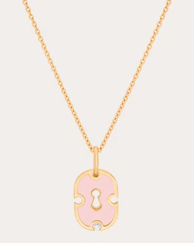 Rouvenat Women's Pink Ceramic & Diamond Unlock Pendant Necklace