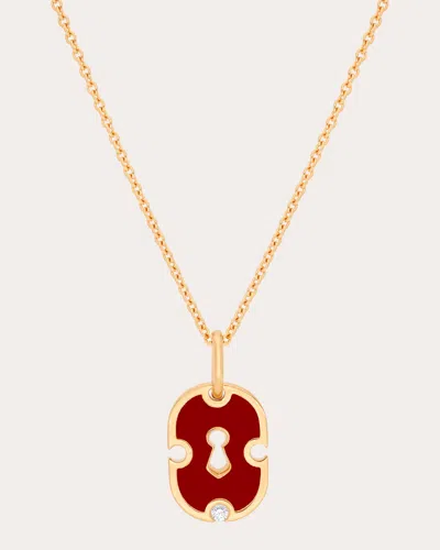 Rouvenat Women's Red Ceramic & Diamond Unlock Pendant Necklace