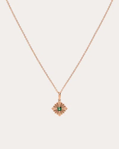 Rouvenat Women's Stamp 18k Gold Green Tourmaline Pendant Necklace In Brown