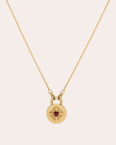 Rouvenat Women's Tag 18k Gold Garnet Pendant Necklace In Brown
