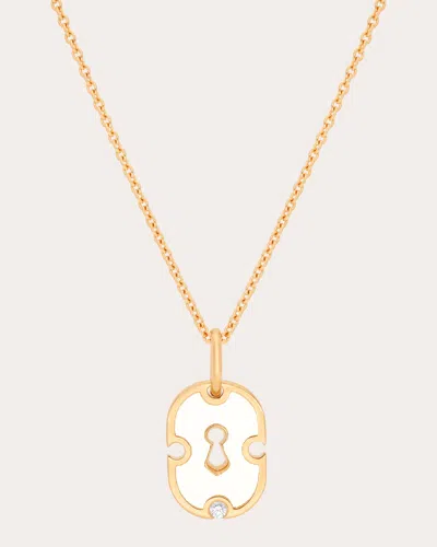Rouvenat Women's White Ceramic & Diamond Unlock Pendant Necklace