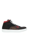Rov Man Sneakers Black Size 7.5 Soft Leather, Textile Fibers In Black