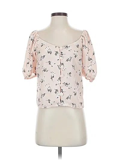 Pre-owned Row A 3/4 Sleeve Blouse In Pink