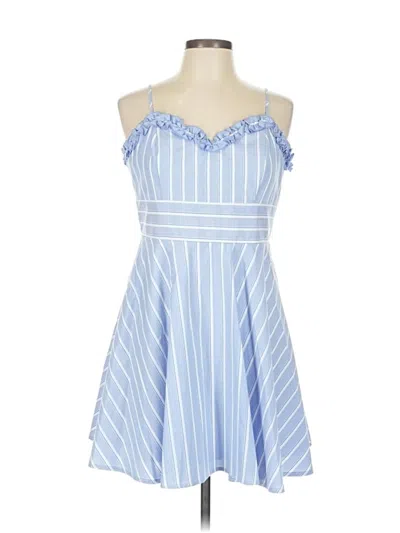 Pre-owned Row A Casual Dress In Blue