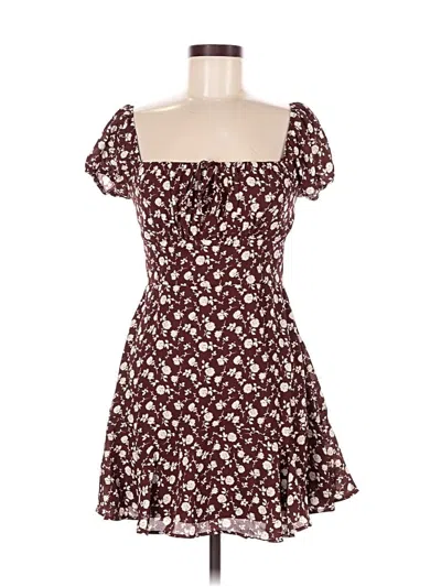 Pre-owned Row A Casual Dress In Burgundy