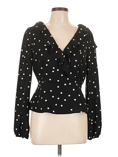 Pre-owned Row A Long Sleeve Blouse In Black