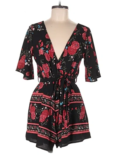 Pre-owned Row A Romper In Black