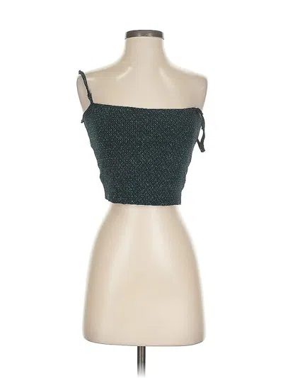 Pre-owned Row A Tank Top Teal Strapless Neckline Tops