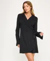 Row A Women's Embellished Collared Wrap Dress In Black