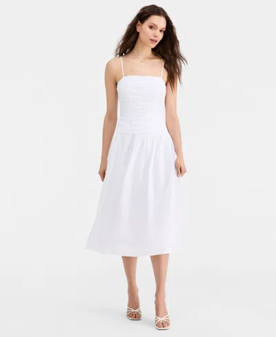 Row A Women's Gathered-bodice Fit & Flare Dress In White
