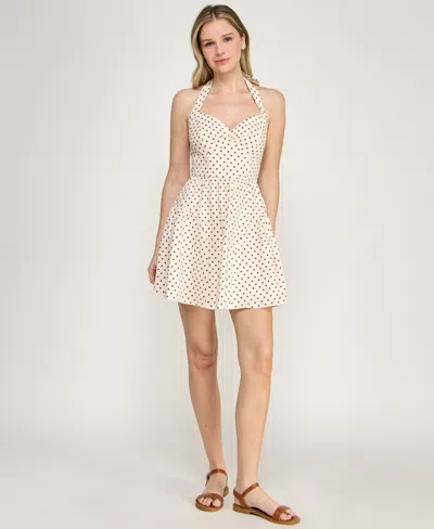 Row A Women's Halter Neck Twist Front Mini Dress In Multi