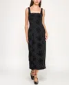 Row A Women's Sleeveless Flocked Dress In Black