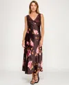 Row A Women's V-neck Pull-on Midi Dress In Brown